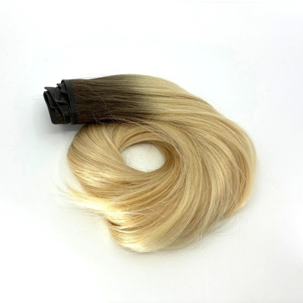 BELLAMI Silk Seam 22" 4 Wefts 150g Rooted Walnut Brown/Ash #3/#60 hair extension